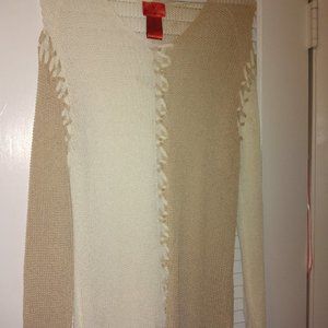 Knit woven top